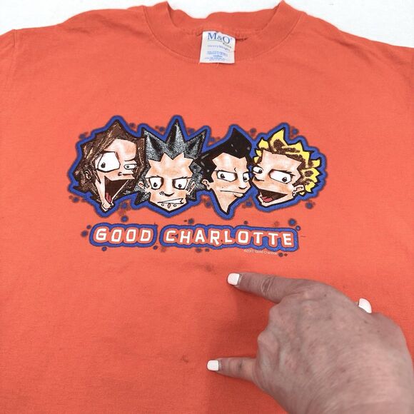 Vintage Y2K Good Charlotte T Shirt Medium 2002 Band Cartoon Heads Punk Rock - Picture 4 of 12